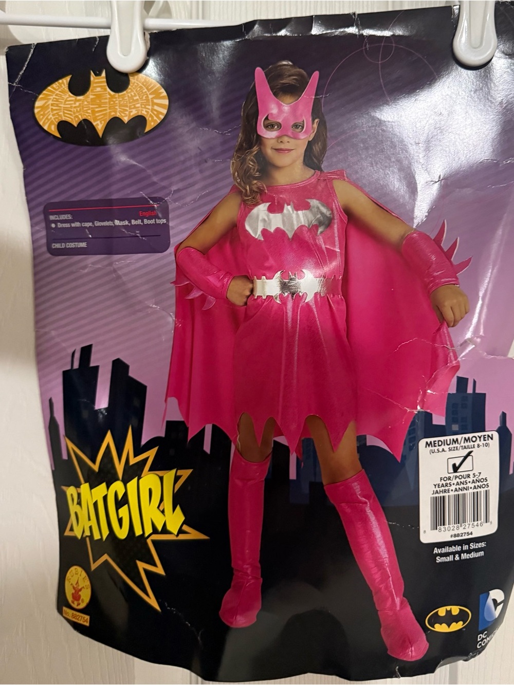 Kids Pink Batgirl Costume with Cape and Mask